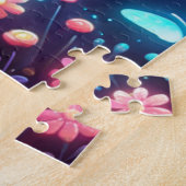 可愛いラマカラフルホログラフィー | ジグソーパズル (側面)