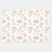 可愛いラマガーリーおもしろいギフト ラッピングペーパーシート (正面)