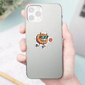 可愛いラマスのステッカー、バスケットボール シール (スマートフォン)