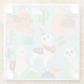 可愛いラマスガラスコースター ガラスコースター (裏面)