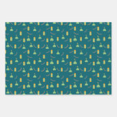 可愛いラマダングリーンイードギフトラッピング紙シート ラッピングペーパーシート (正面3)