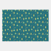 可愛いラマダングリーンイードギフトラッピング紙シート ラッピングペーパーシート (正面2)