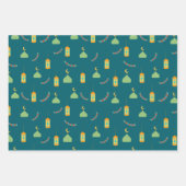 可愛いラマダングリーンイードギフトラッピング紙シート ラッピングペーパーシート (正面)