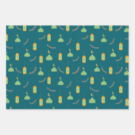 可愛いラマダングリーンイードギフトラッピング紙シート ラッピングペーパーシート