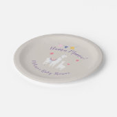 可愛いラマママとベビーラマ赤ちゃんシャワー ペーパープレート (アングル)