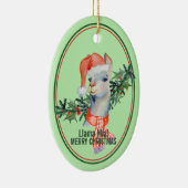 可愛いラマミアミメリークリスマス セラミックオーナメント (右)
