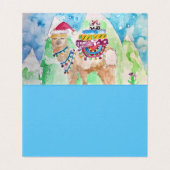 可愛いラマメリークリスマスレッドカードセット (内部フラット)