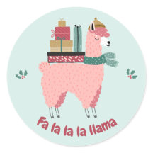 可愛いラマ休日のステッカー – fa la la llama!