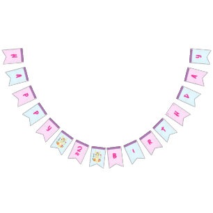 可愛いラマ動物の誕生日パーティメカラフルキシカン バンティングフラッグ