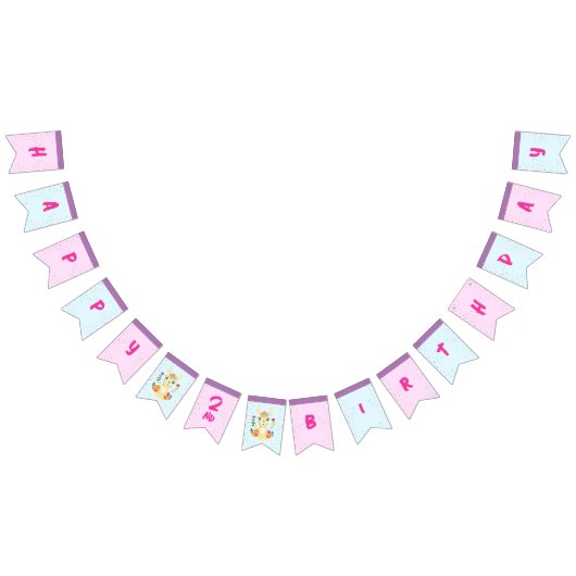 可愛いラマ動物の誕生日パーティメカラフルキシカン バンティングフラッグ (全)