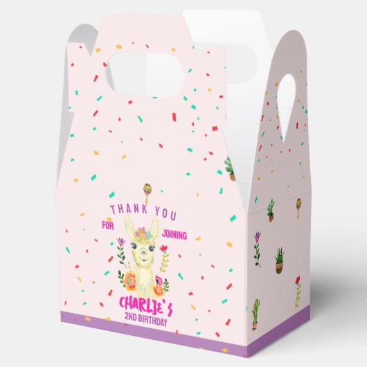 可愛いラマ動物の誕生日パーティメカラフルキシカン フェイバーボックス (オープン)