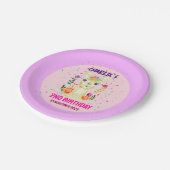 可愛いラマ動物の誕生日パーティメカラフルキシカン ペーパープレート (アングル)