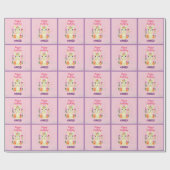 可愛いラマ動物の誕生日パーティメカラフルキシカン ラッピングペーパー (フラット)