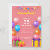 可愛いラマ動物の誕生日パーティメカラフルキシカン 招待状 (裏面)