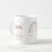 可愛いラマ君は素晴らしいコーチのキャプテンチームメイト コーヒーマグカップ (正面左)