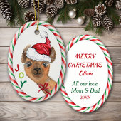 可愛いラマ喜びキッズクリスマスオーナメント セラミックオーナメント