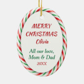 可愛いラマ喜びキッズクリスマスオーナメント セラミックオーナメント (裏面)