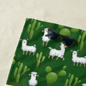 可愛いラマ好きの人が名前を付ける ビーチタオル (インサイチュ)