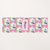 可愛いラマ愛かわいいラマ夫婦ピンク ヨガマット (正面(横))