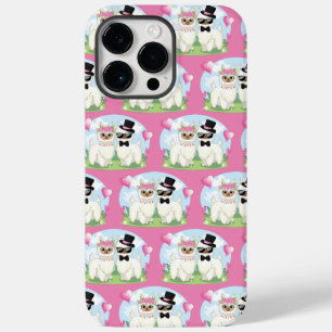 可愛いラマ愛かわいいラマ夫婦ピンク Case-Mate iPhone 14 PRO MAXケース