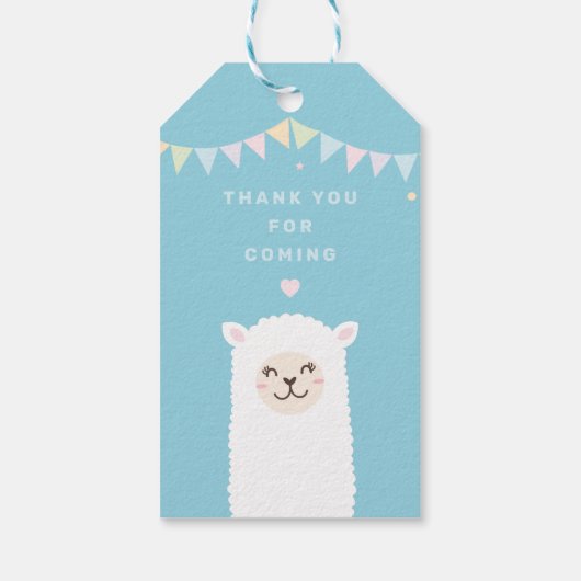 可愛いラマ来ママベビーシャワーありがとう ギフトタグ (裏面)