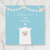 可愛いラマ来ママベビーシャワーありがとう フェイバータグ (裏面)