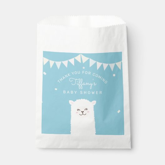 可愛いラマ来ママベビーシャワーありがとう フェイバーバッグ (正面)