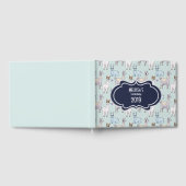 可愛いラマ柄オン水玉模様 ゲストブック (全面)