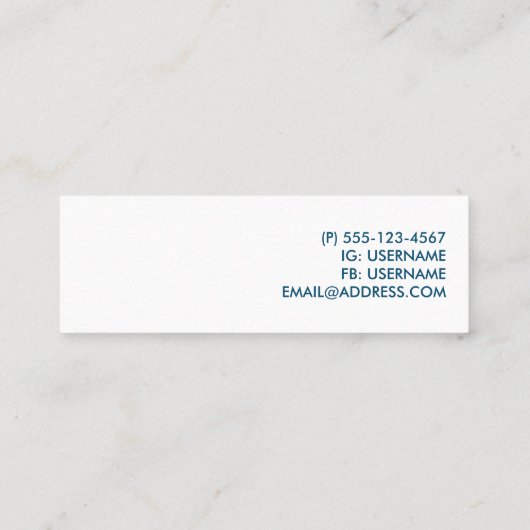 可愛いラマ柄オン水玉模様 スキニー名刺 (裏面)