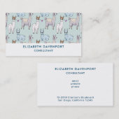 可愛いラマ柄オン水玉模様 名刺 (正面/裏面)