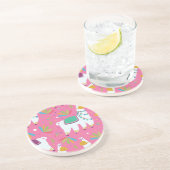 可愛いラマ柄 コースター (側面)