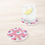 可愛いラマ柄 コースター (側面)