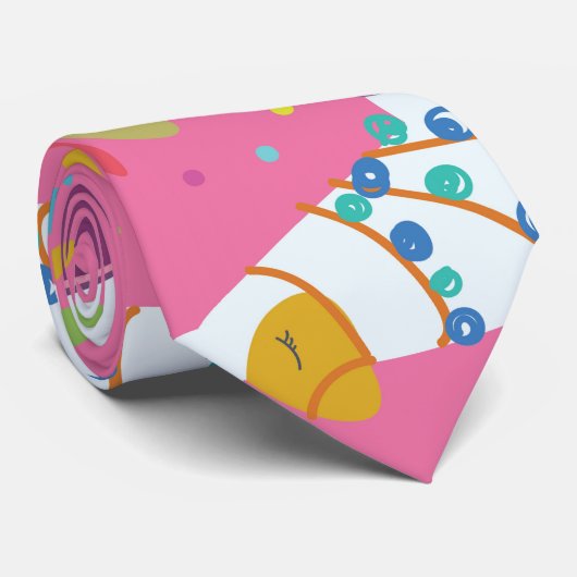 可愛いラマ柄 ネクタイ (ロール)