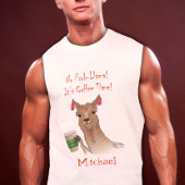 可愛いラマ漫画のプロブラマそれがコーヒータイム Tシャツ