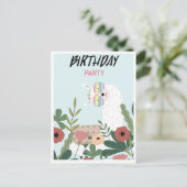 可愛いラマ葉書 ポストカード (スタンド正面)