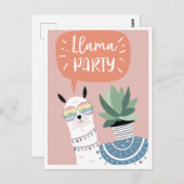 可愛いラマ葉書 ポストカード (正面/裏面)