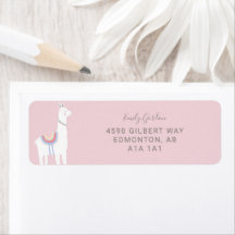 可愛いラマ赤ちゃんシャワー女の子ピンクとブラウン