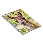 可愛いラマ顔アニマルアートジャーナルノート ノートブック (右側)