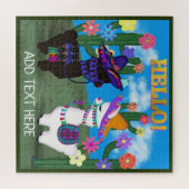 可愛いラマ2人がハローって言う!パズル ジグソーパズル (横)