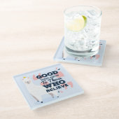 可愛いラマ ガラスコースター (アングル)