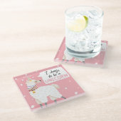 可愛いラマ ガラスコースター (アングル)