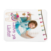 可愛いラマ&タッセルフォトデザイン マグネット (横)