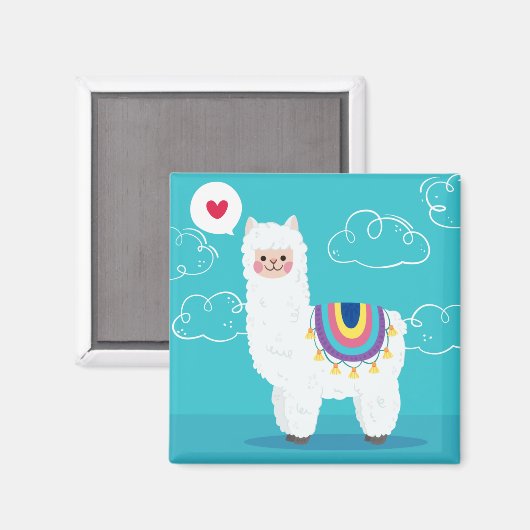 可愛いラマ マグネット (正面/裏面)