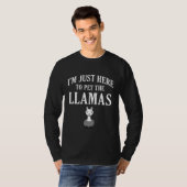 可愛いラマImここでラマTをペットにする Tシャツ (正面フル)