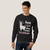 可愛いラマLlamas Llama Lovを愛する女の子 スウェットシャツ (正面フル)