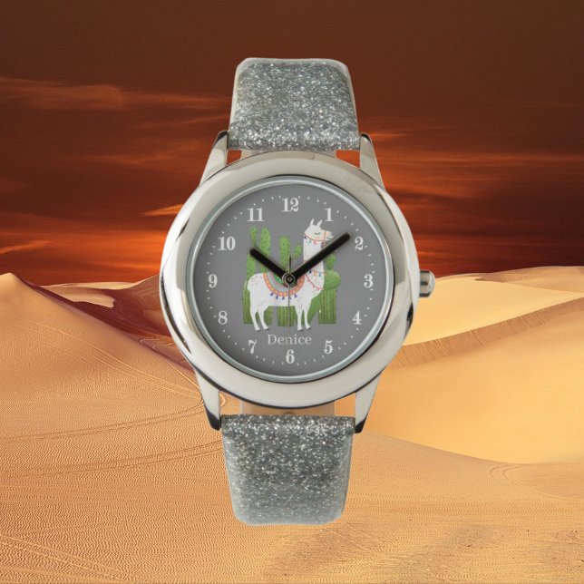 可愛いラマsloth追加の名前ウォッチ 腕時計 (クリエイターアップロード済み)