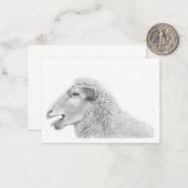 可愛いラムノートカード ノートカード (正面/裏面インサイチュ)