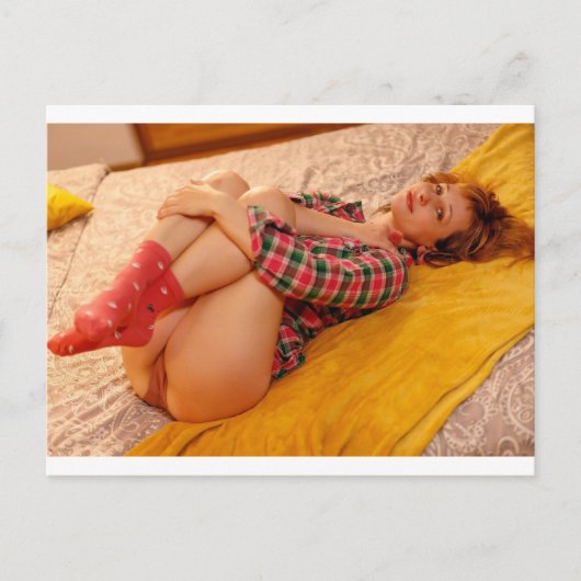 可愛いランジェリーモデル写真はがき ポストカード (正面)