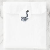 可愛いランディングカートンユキヒョウのシール ラウンドシール (バッグ)