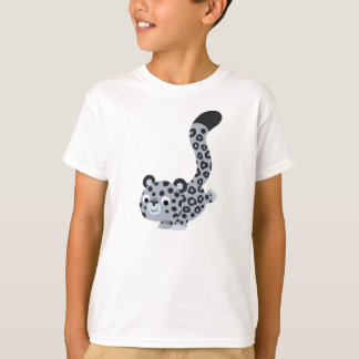 可愛いランディングカートンユキヒョウの子どもTシャツ Tシャツ